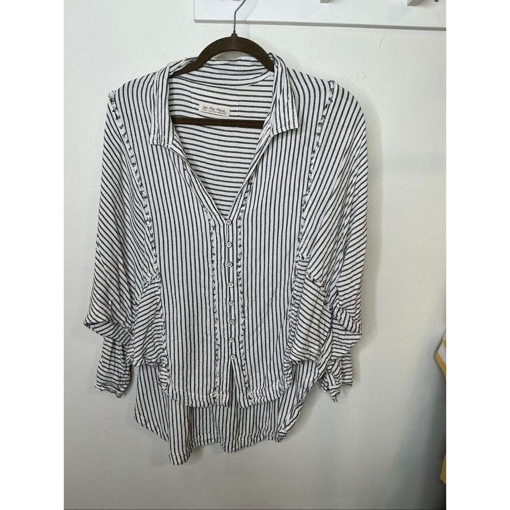 Free People We The Free Dolman Stripe Top | XS in White and Navy